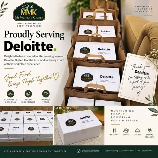 Branded packed meal boxes delivered to Deloitte